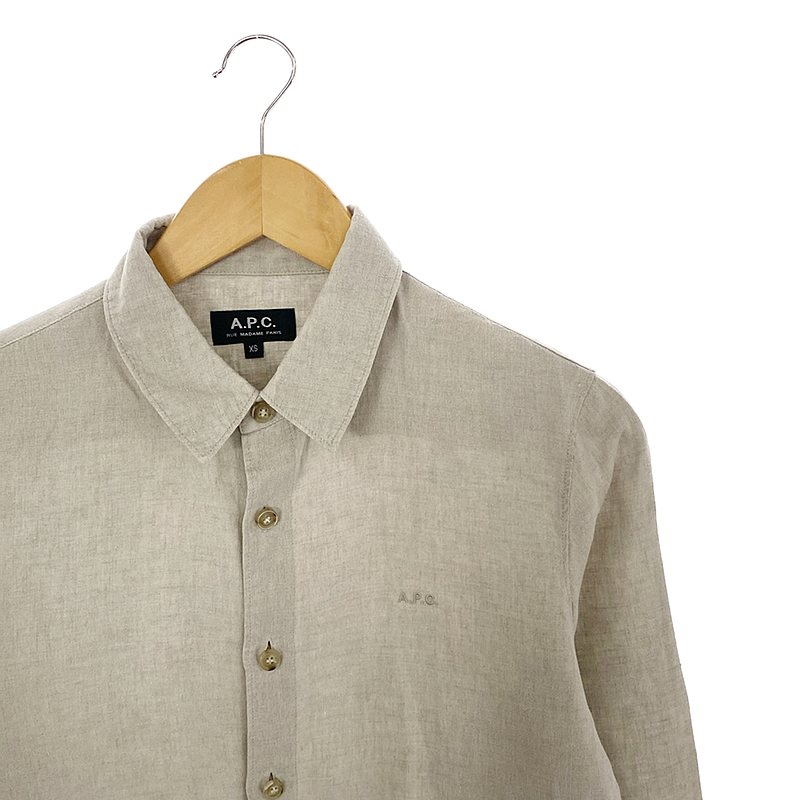 A.P.C. / アーペーセー リネン ロゴ刺しゅう スタンダードシャツ