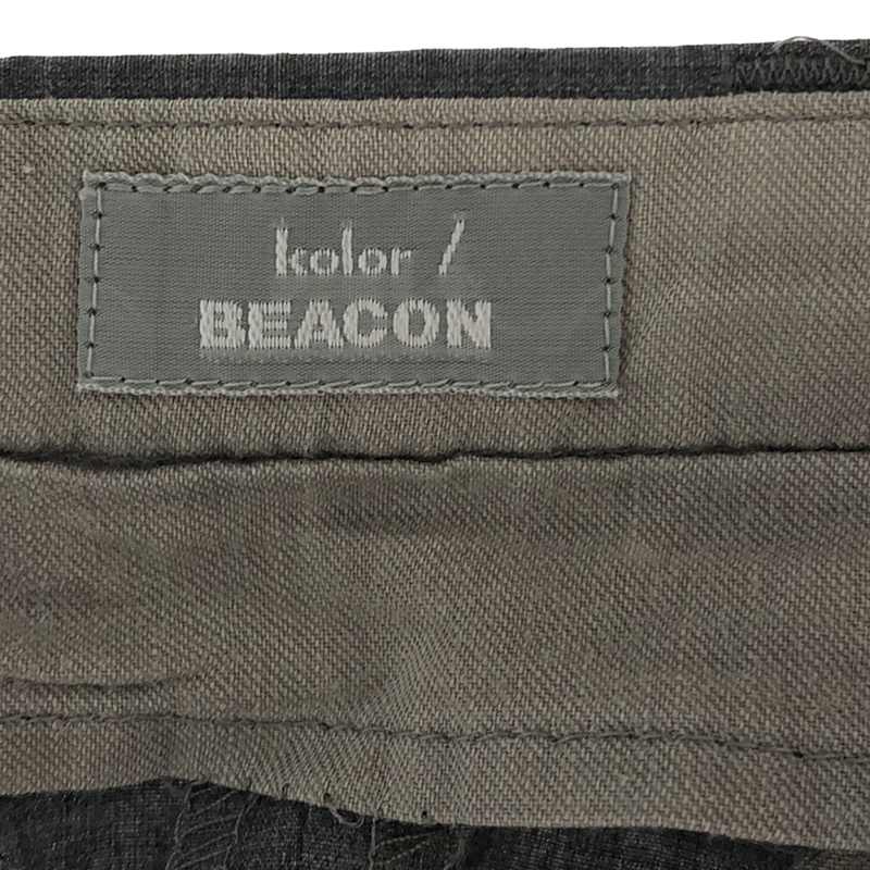 kolor BEACON / カラービーコン ストレッチ サイドパッカリング タックパンツ