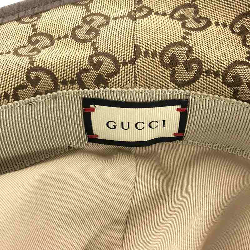 GUCCI / グッチ 576587 / レザー切替 GGキャンバス フェドラハット / 帽子