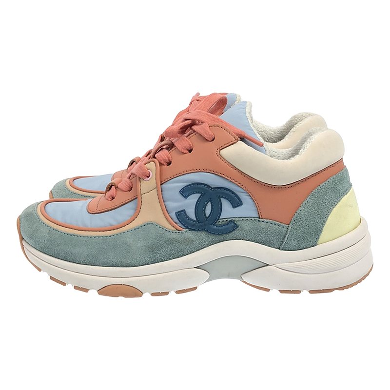 CHANEL / シャネル G34360 / ココマーク 異素材 レザー切替 スニーカー