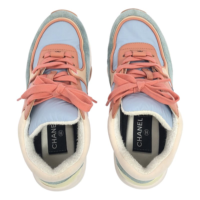 CHANEL / シャネル G34360 / ココマーク 異素材 レザー切替 スニーカー
