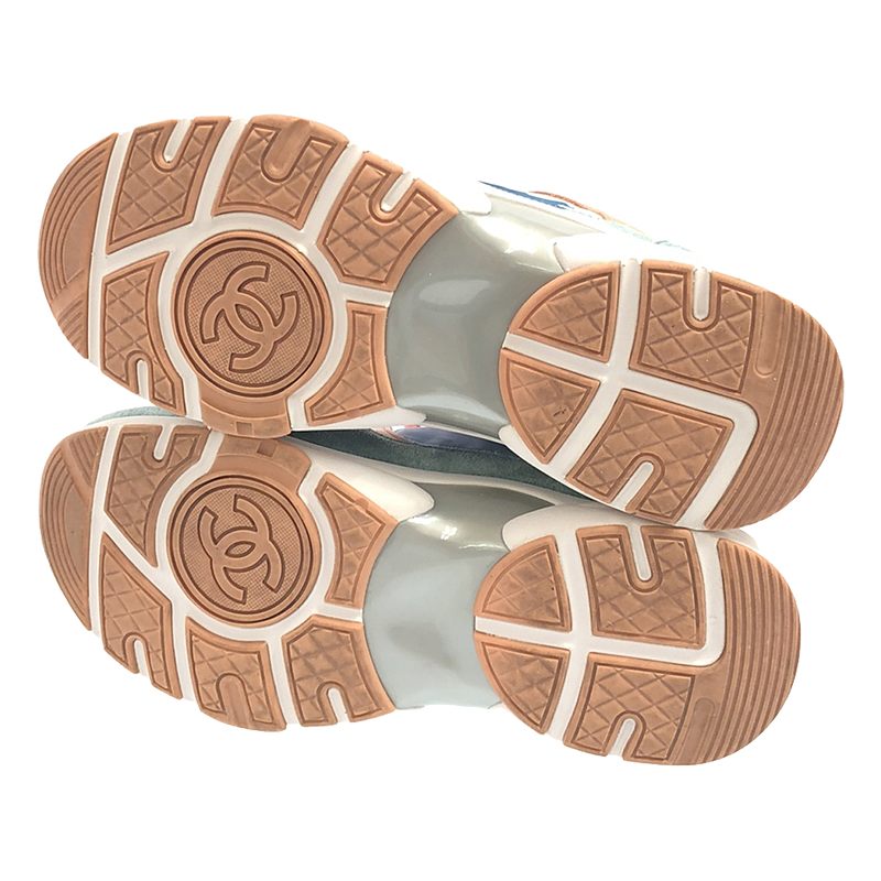 CHANEL / シャネル G34360 / ココマーク 異素材 レザー切替 スニーカー