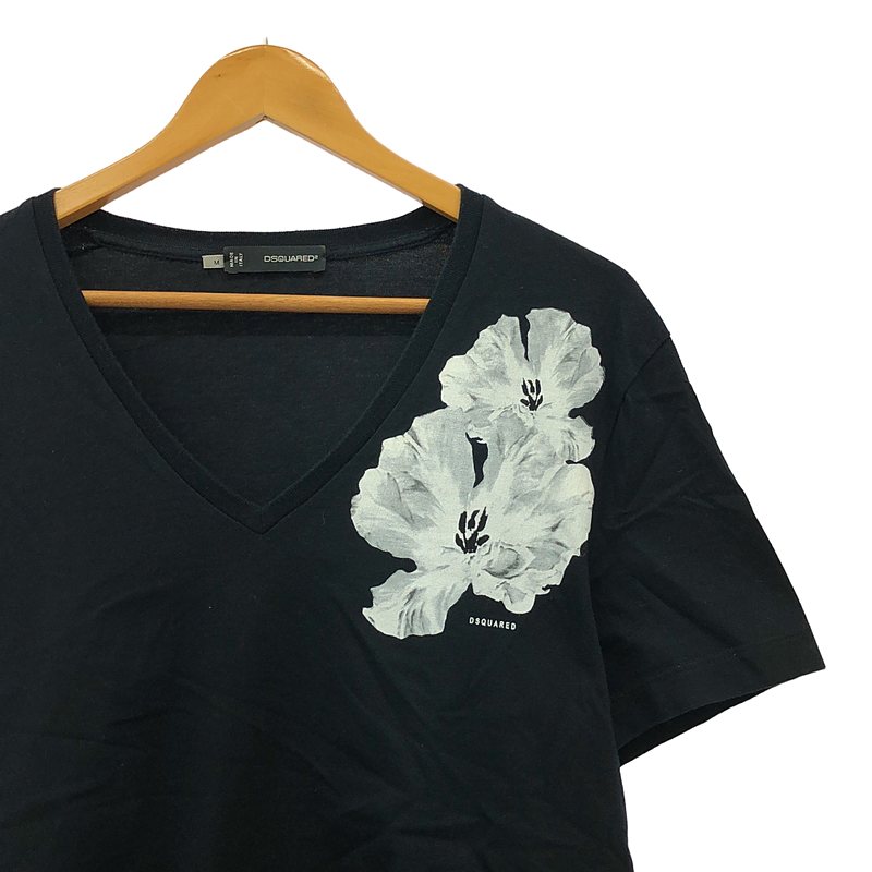DSQUARED2 / ディースクエアード コットン Vネック プリント カットソー