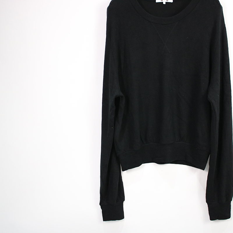 three dots / スリードッツ Brushed sweater sweat shirt テンセルニットスウェット