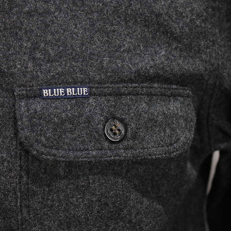 BLUE BLUE / ブルーブルー メルトン ポケット長袖シャツ