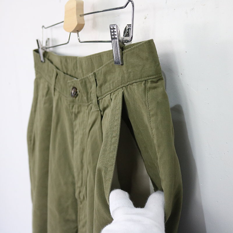 Graphpaper / グラフペーパー Military Cloth Two Tucks Pants ミリタリークロスツータックパンツ khaki