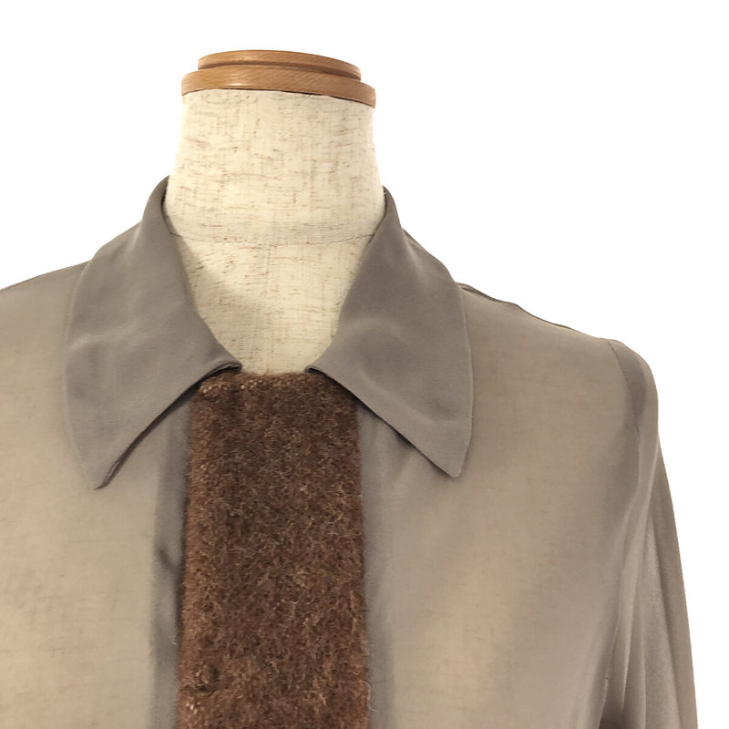 COMME des GARCONS / コムデギャルソン 異素材 ウール 切替 シースルー シャツ ブラウス