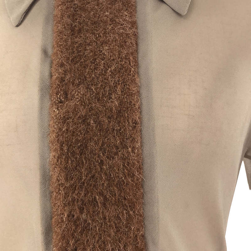 COMME des GARCONS / コムデギャルソン 異素材 ウール 切替 シースルー シャツ ブラウス