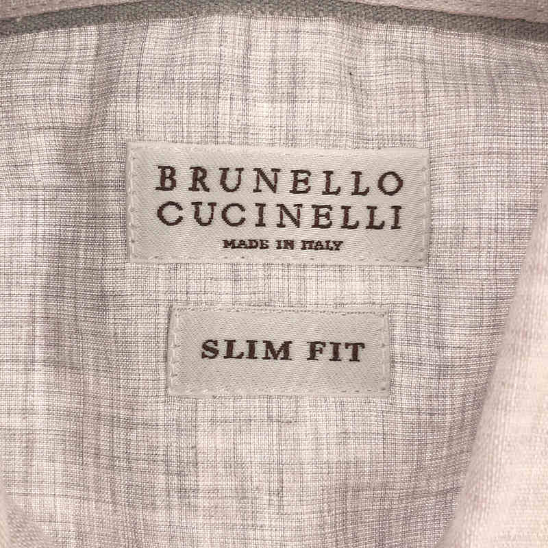 BRUNELLO CUCINELLI / ブルネロクチネリ リネン ワイドカラーシャツ