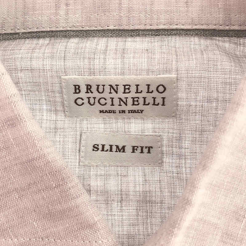 BRUNELLO CUCINELLI / ブルネロクチネリ リネン ワイドカラーシャツ