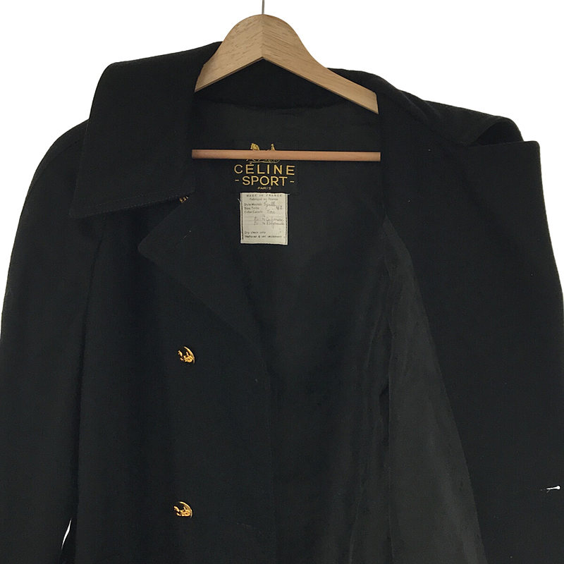 CELINE / セリーヌ SPORTS OLD / オールド 金ボタン ウール シングルコート / ロゴ 総裏地