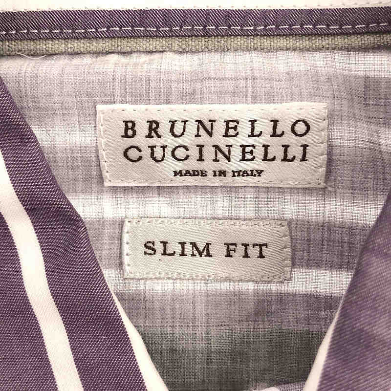 BRUNELLO CUCINELLI / ブルネロクチネリ コットン ストライプ ボタンダウンシャツ