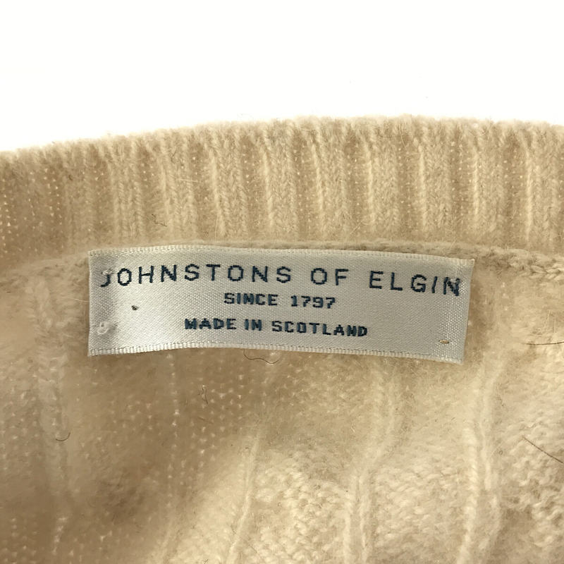 JOHNSTONS OF ELGIN / ジョンストンズオブエルガン メリノウール アンゴラ混 ケーブルニット