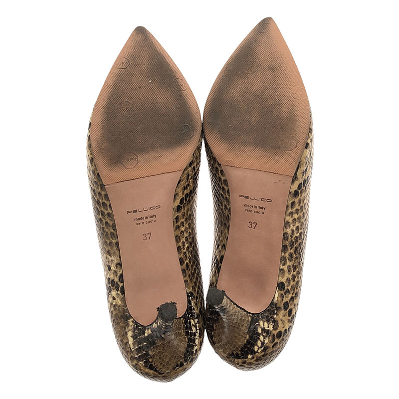 PELLICO / ペリーコ ANIMA 10 SC パイソン柄 ポインテッドトゥ ヒールパンプス