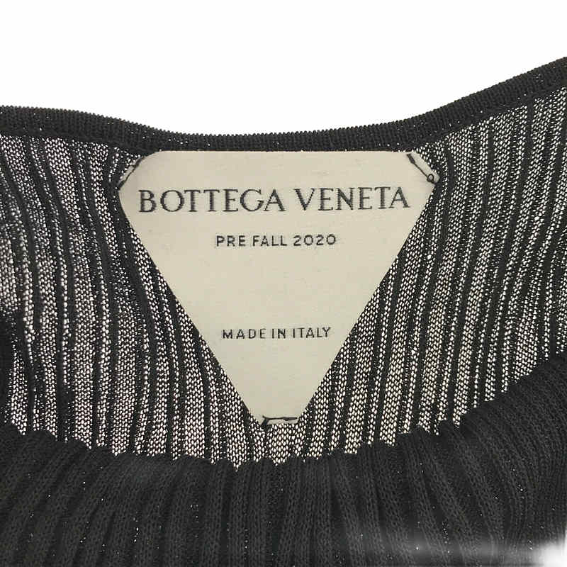 BOTTEGA VENETA / ボッテガヴェネタ コットン シルク レイヤード バックオープン ハイネック ニットドレス ワンピース