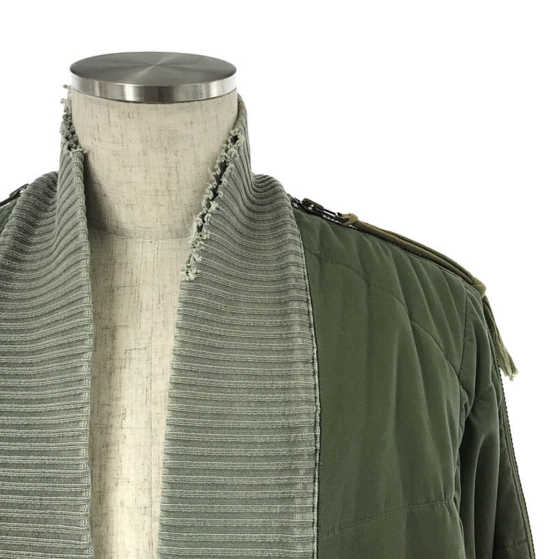 GREG LAUREN / グレッグローレン 50/50ARMY/DENIM PUFFY KIMONO / リメイク ドッキング デストロイ パフィージャケット