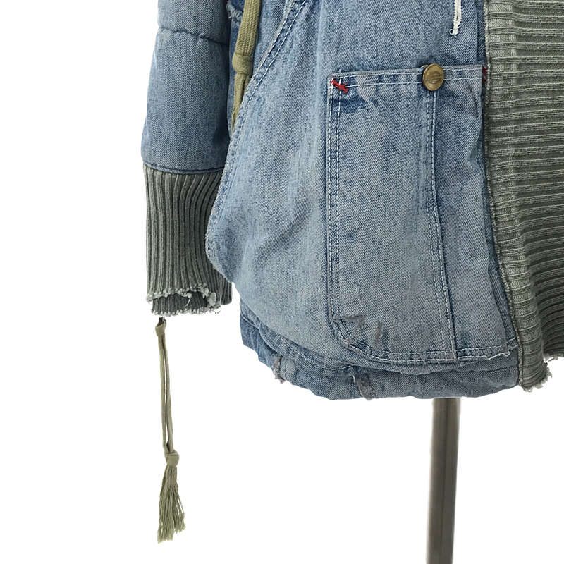 GREG LAUREN / グレッグローレン 50/50ARMY/DENIM PUFFY KIMONO / リメイク ドッキング デストロイ パフィージャケット