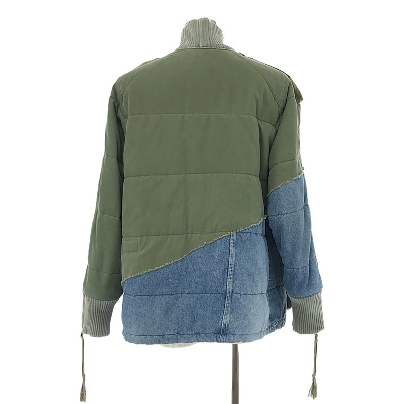 GREG LAUREN / グレッグローレン 50/50ARMY/DENIM PUFFY KIMONO / リメイク ドッキング デストロイ パフィージャケット