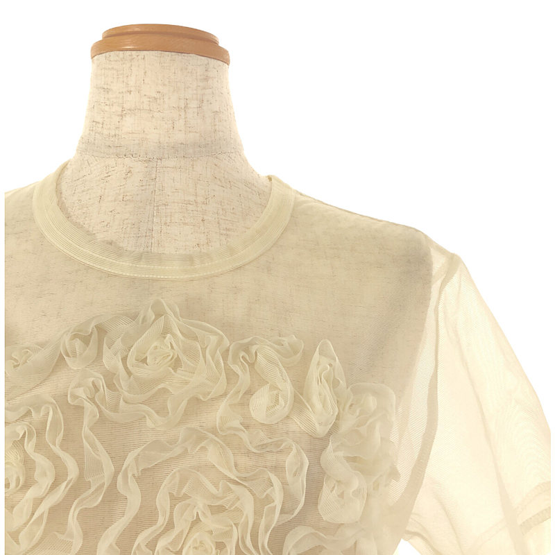 COMME des GARCONS / コムデギャルソン フラワー フリル 装飾 チュール カットソー