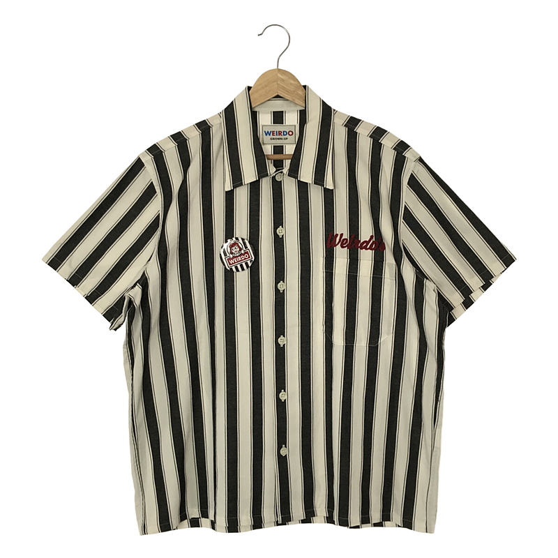 WINDY’S S/S SHIRTS ロゴ刺しゅう ストライプ 半袖シャツ