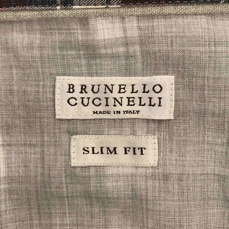 BRUNELLO CUCINELLI / ブルネロクチネリ コットン チェック ボタンダウンシャツ