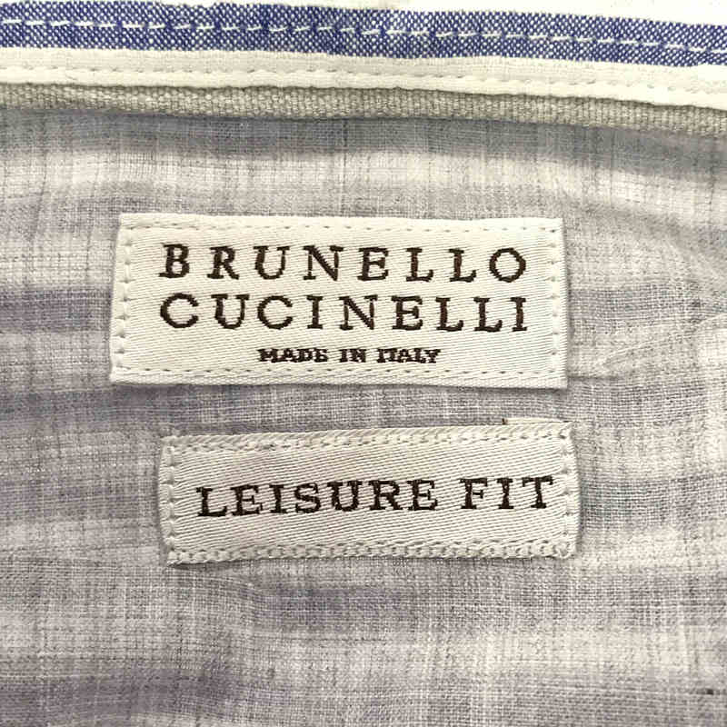 BRUNELLO CUCINELLI / ブルネロクチネリ コットン ストライプ ネップライク ボタンダウンシャツ