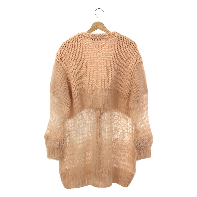 その他 ウール モヘア ローゲージ 編み地切替 オーバーサイズ カーディガン