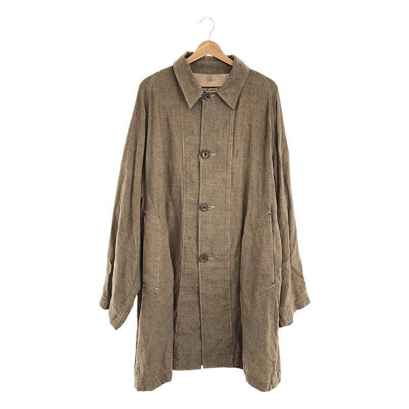 RAGLAN OVER COAT - LINEN / 陶器ボタン リネン シングル オーバーコート