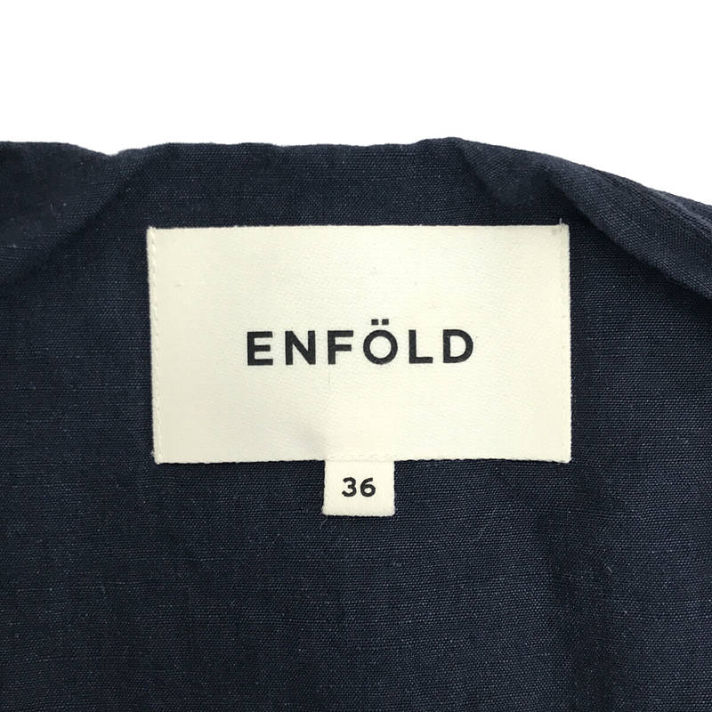 ENFOLD / エンフォルド ペーパーリネンノーカラーコート