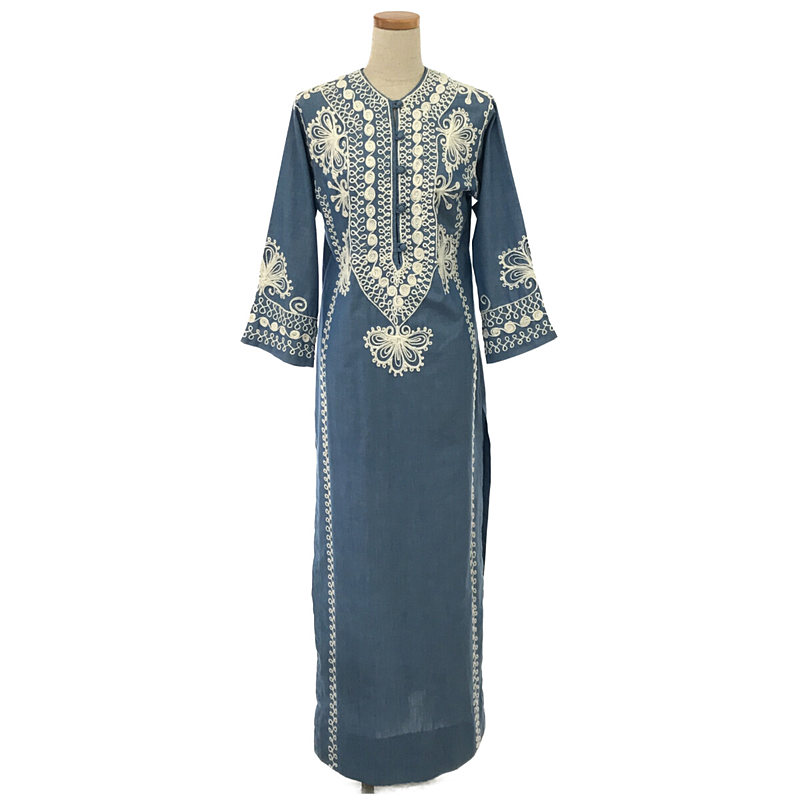 刺繍 サイドスリット メキシカン カフタン ドレス ワンピース