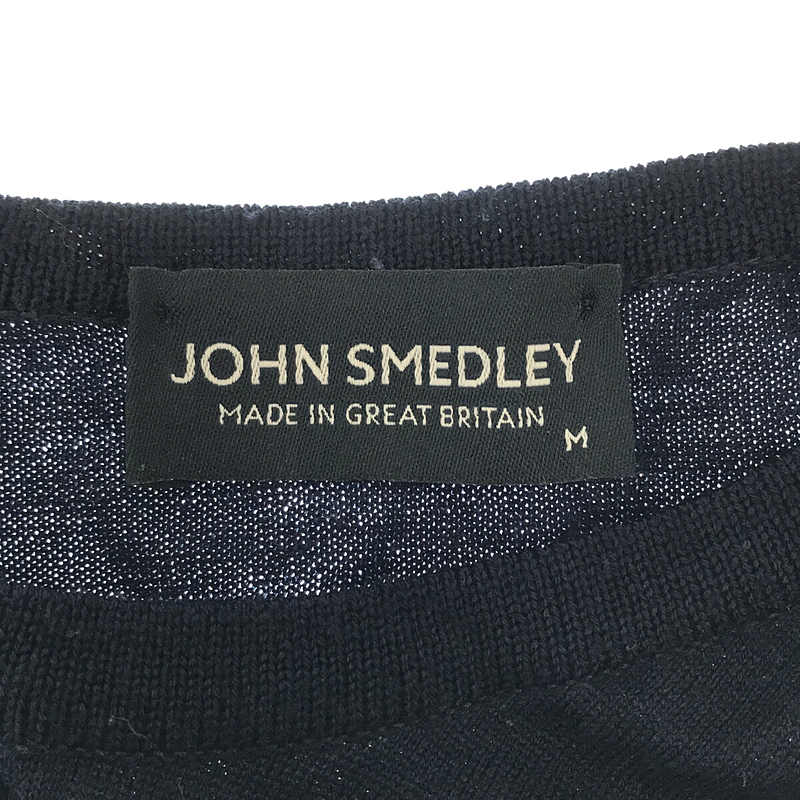 JOHN SMEDLEY / ジョンスメドレー 英国製 メリノ ウール ハイゲージ クルーネック ニット カーディガン