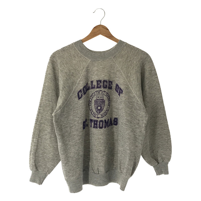 80s VINTAGE ヴィンテージ トリコタグ COLLEGE OF ST.THOMAS カレッジフロッキー プリント ラグランスリーブ  スウェットCHAMPION / チャンピオン