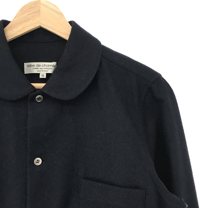 robe de chambre COMME des GARCONS / ローブドシャンブルコムデギャルソン ウールナイロン ラウンドカラー シャツ ブラウス
