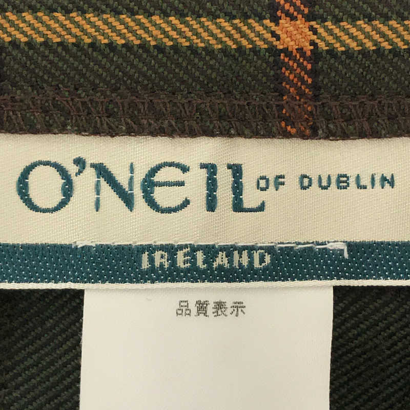 O'NEIL OF DUBLIN / オニールオブダブリン ウール タータンチェック ラップ プリーツ キルト スカート ピン付き