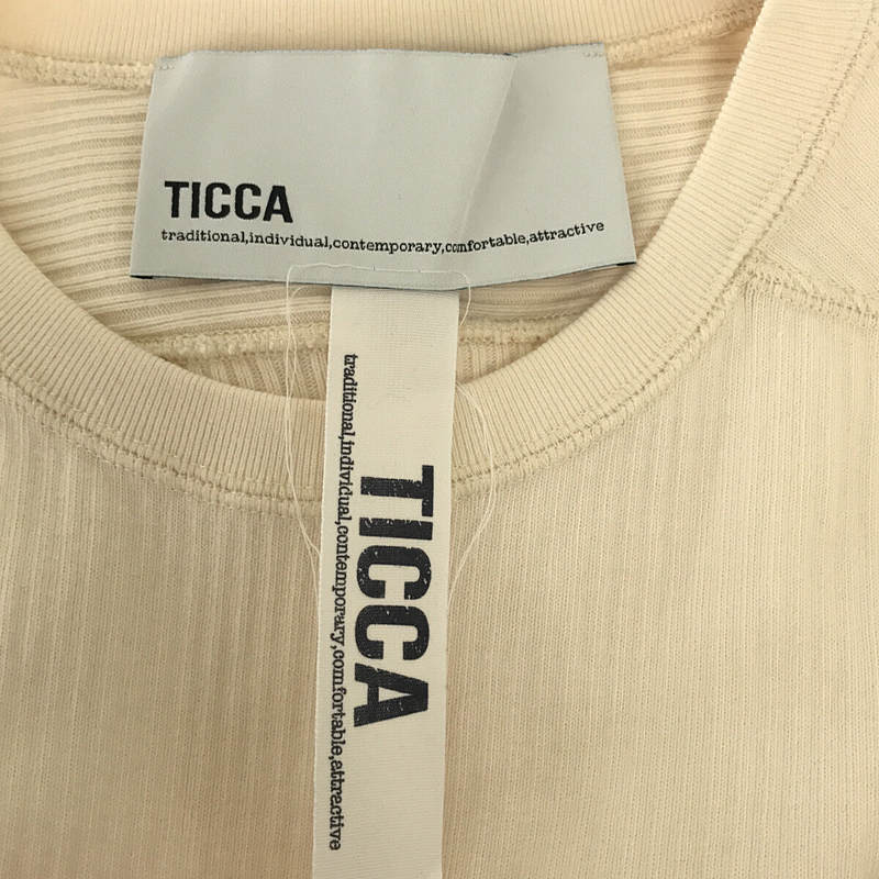 【美品】 TICCA / ティッカ | クルーネック ロングスリーブ Tシャツ カットソー | F | オフホワイト | レディース