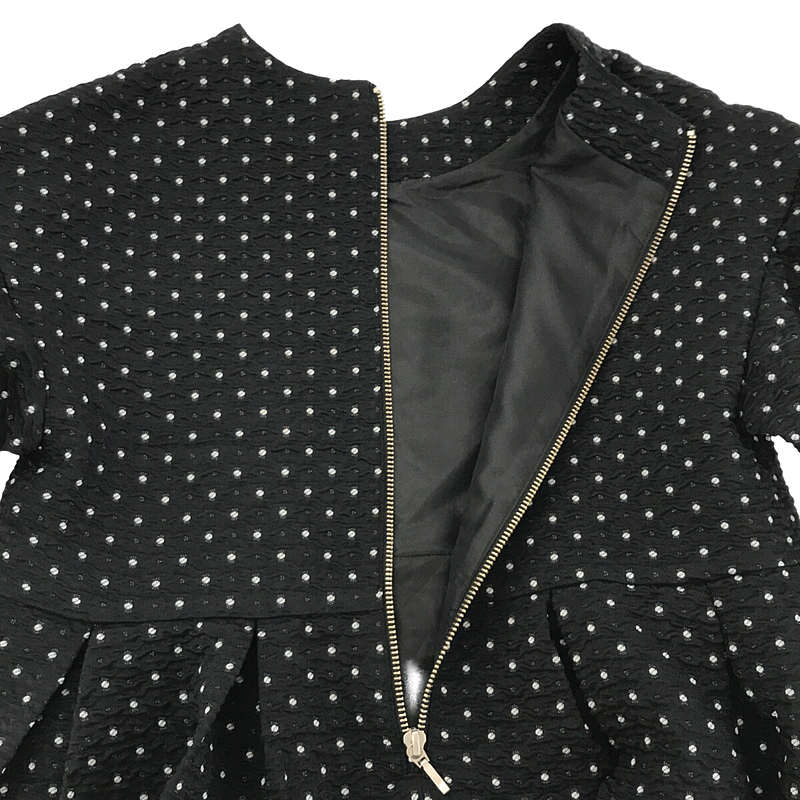 Dot jacquard blouse ドット ジャガード タック ボリューム ブラウス