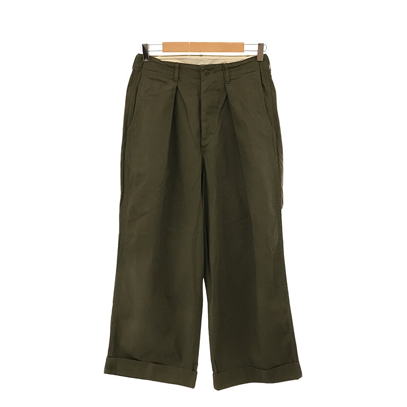 41KHAKI WIDE  ORGANIC COTTON DRY TWILL コットン チノ パンツ