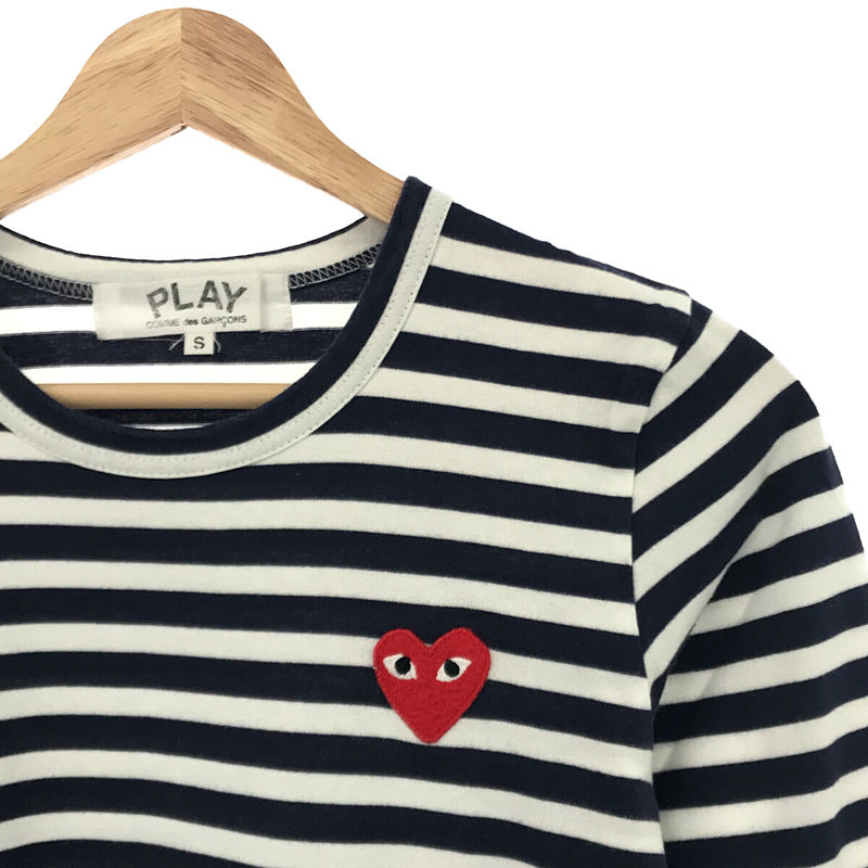 PLAY COMME des GARCONS / プレイコムデギャルソン ボーダー ハートロゴワッペン Tシャツ カットソー