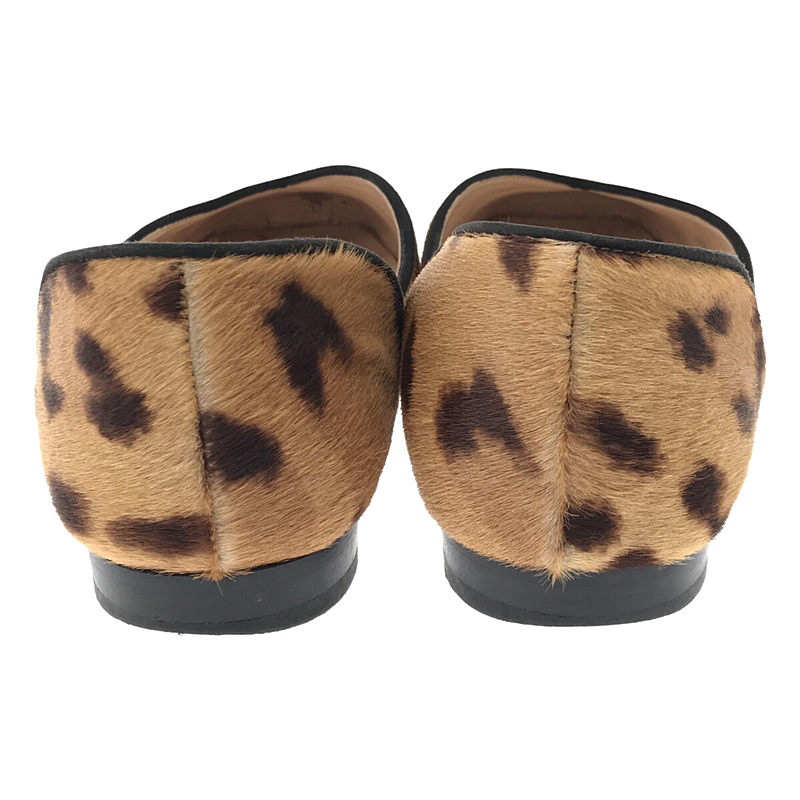 NEBULONI E / ネブローニ レオパード ハラコレザー スクエアトゥ フラットシューズ