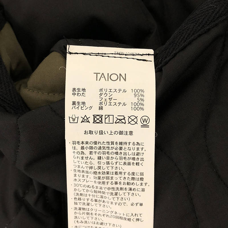 TAION / タイオン U NECK BUTTON JACKETS キルティング ダウンジャケット