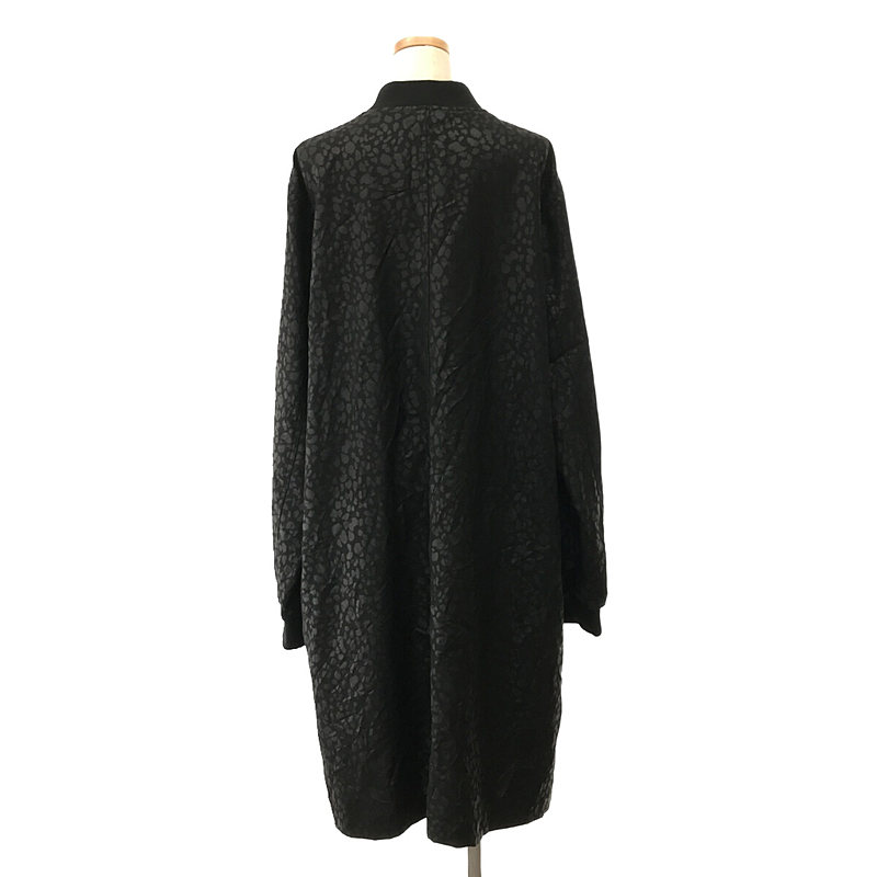 BLACK COMME des GARCONS / ブラックコムデギャルソン ポリエステル レオパード スタジアムブルゾン ロングコート