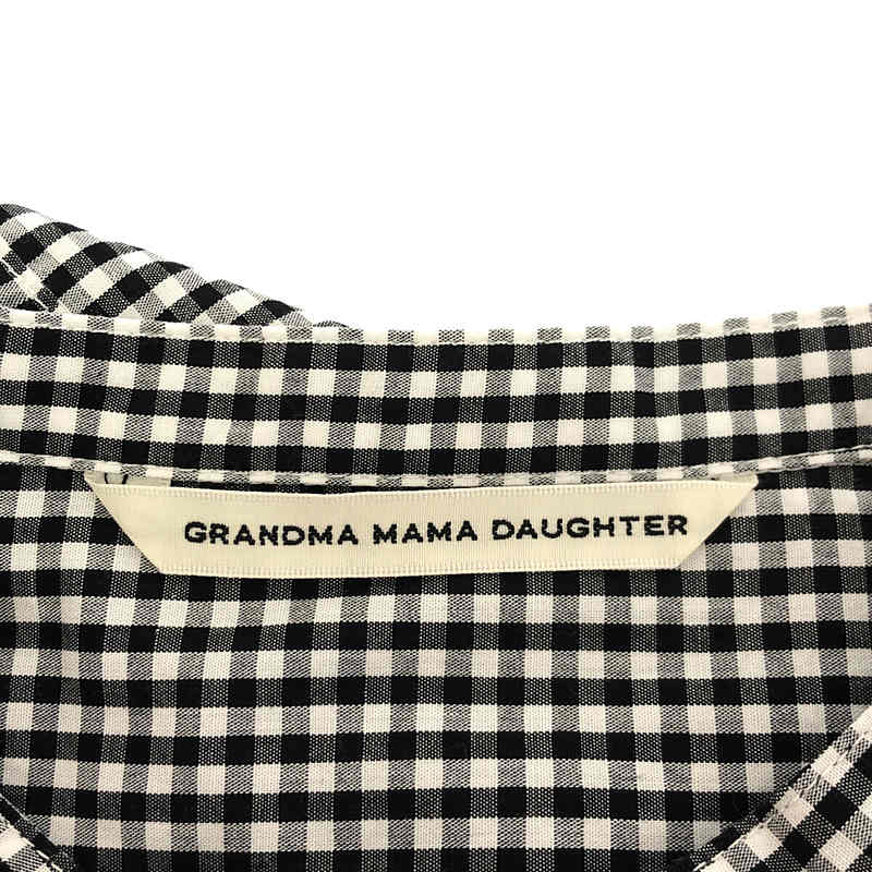 grandma MAMA daughter / グランマママドーター ギンガムチェック バンドカラーシャツ