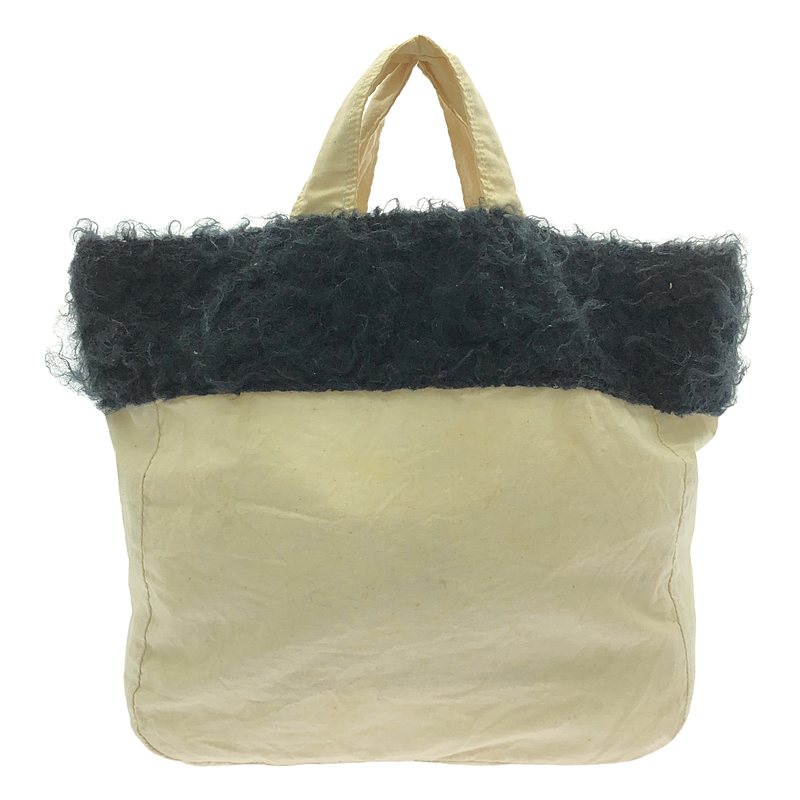 tricot COMME des GARCONS / トリココムデギャルソン 異素材 モヘヤ ファー切替 キャンバス ハンド トートバッグ