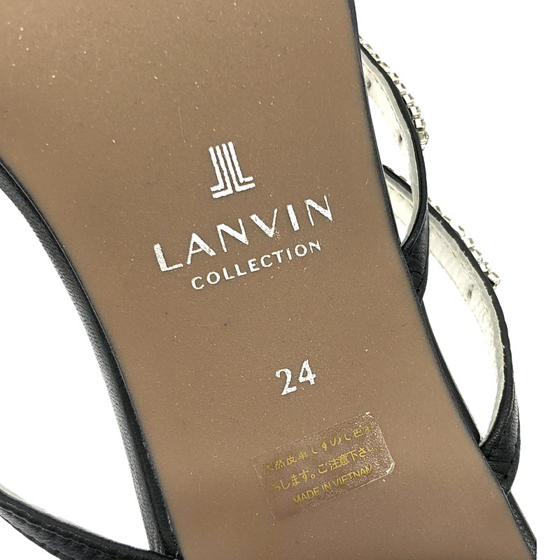 その他 ラインストーン レザー ヒール サンダル