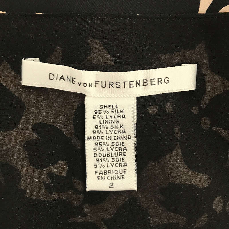 DIANE VON FURSTENBERG / ダイアンフォンファステンバーグ ALRIC シルク 総柄 ノースリーブワンピース