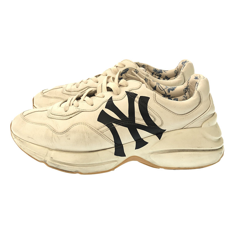 GUCCI / グッチ ×NEW YORK YANKEES NYプリントレザーダッドスニーカー