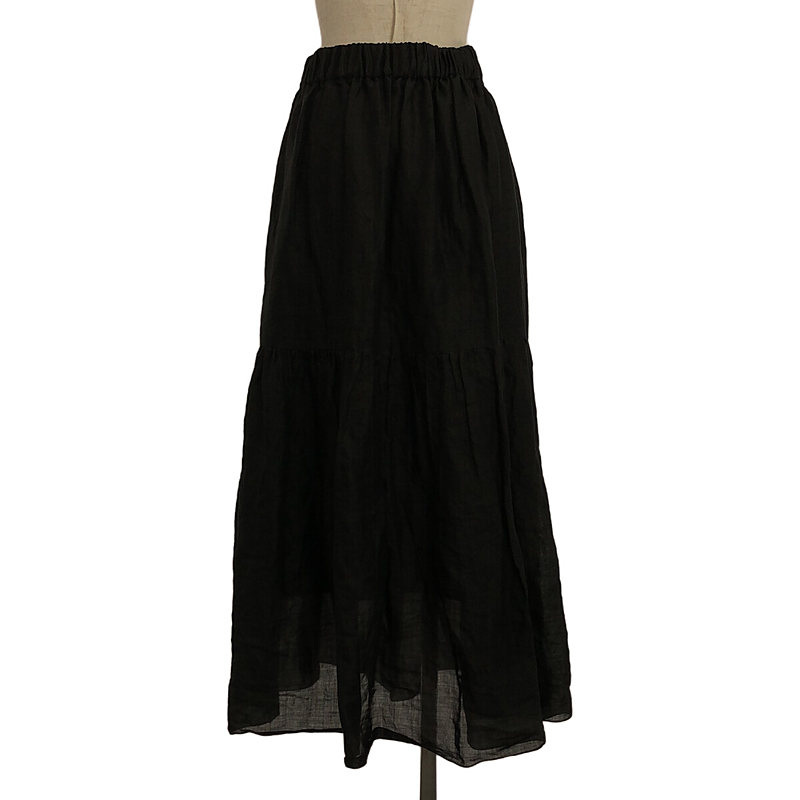 SACRA / サクラ リネン ギャザー ボリュームスカート / 総裏地