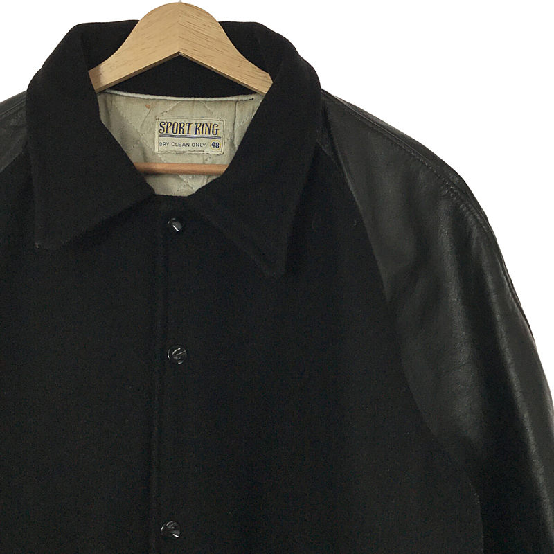 VINTAGE / ヴィンテージ古着 推定1960s〜 SPORT RING レザー切替 ウールジャケット / 総裏地