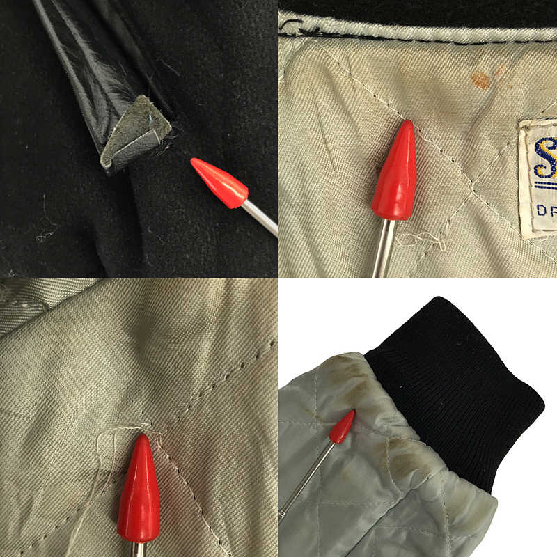 VINTAGE / ヴィンテージ古着 推定1960s〜 SPORT RING レザー切替 ウールジャケット / 総裏地