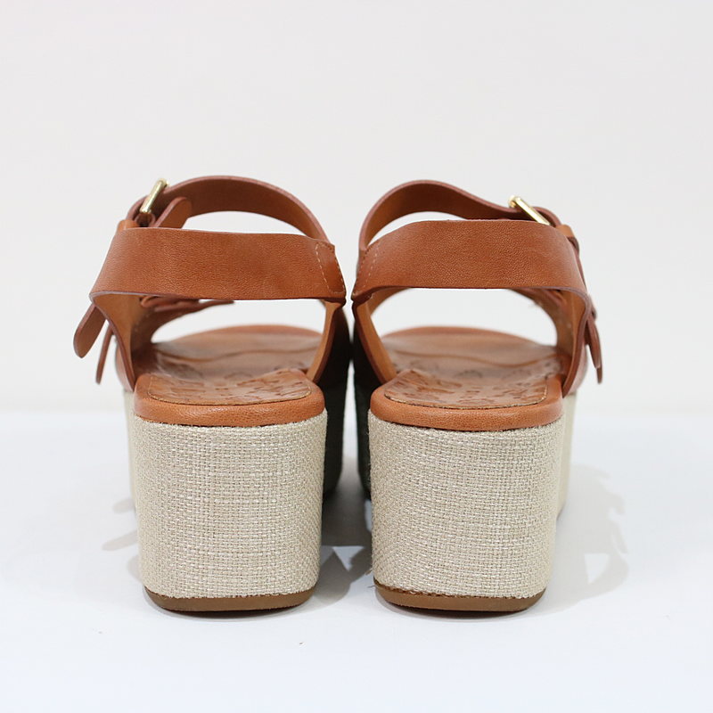 CHIE MIHARA / チエミハラ Olaf Tan Flatform Sandals レザーストラップサンダル